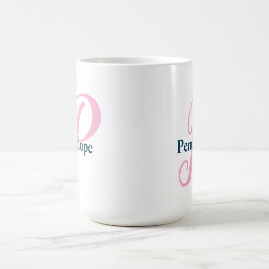 Personalisiert-rosa-Monogramm-Letter-P-Individuell Kaffeetasse (Mittel)