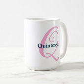 Personalisiert-rosa-Monogramm-Letter-Q-Individuell Kaffeetasse (VorderseiteRechts)