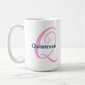 Personalisiert-rosa-Monogramm-Letter-Q-Individuell Kaffeetasse (Links)
