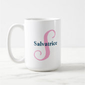 Personalisiert-rosa-Monogramm-Letter-S-Individuell Kaffeetasse (Links)