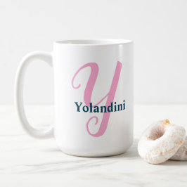 Personalisiert-rosa-Monogramm-Letter-Y-Individuell Kaffeetasse