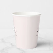 Personalisiert rosa Monogramm Pappbecher (Rechts)