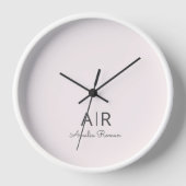 Personalisiert rosa Monogramm-Uhr Uhr (Vorderseite)