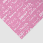 Personalisiert rosa Name Niedliche Schriftart Coll Seidenpapier (Detail)