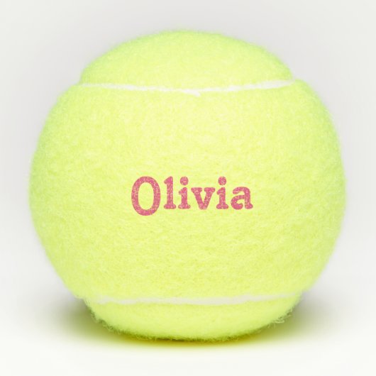 Personalisiert rosa Name Tennisbälle (Vorderseite)