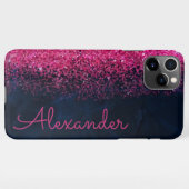 Personalisiert rosa Navy Glitzer Marble BUDGET Gir iPhone Hülle (Rückseite (Horizontal))