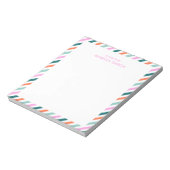 Personalisiert rosa Niedlich Stripter Notepad Notizblock (Rotiert)