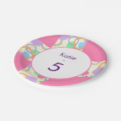 Personalisiert rosa Niedliches Muster Geburtstagsa Pappteller (Schrägansicht)