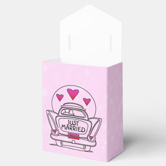 Personalisiert rosa, nur verheiratete Flitterwoche Geschenkschachtel (Geöffnet)
