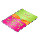 Personalisiert rosa orange Limones BlumenNotebook Notizblock (Linke Seite)