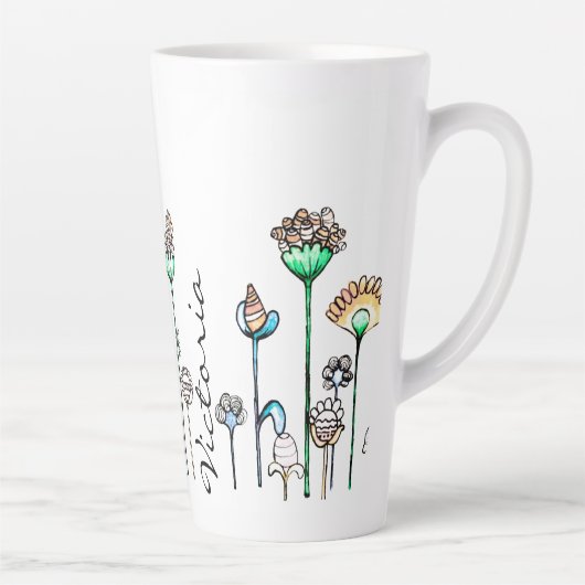 Personalisiert rosa Orange Milchtasse (Rechts)