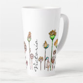 Personalisiert rosa, orange Personalisiertes Skrip Milchtasse (Rechte Ecke)