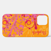 Personalisiert rosa orangefarbenes iPhone 6 Fall V Case-Mate iPhone Hülle (Rückseite (Horizontal))
