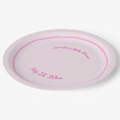 Personalisiert rosa pappteller (Schrägansicht)