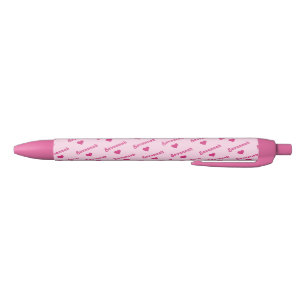 Personalisiert rosa Pen - Jeder Name mit Herz Kugelschreiber
