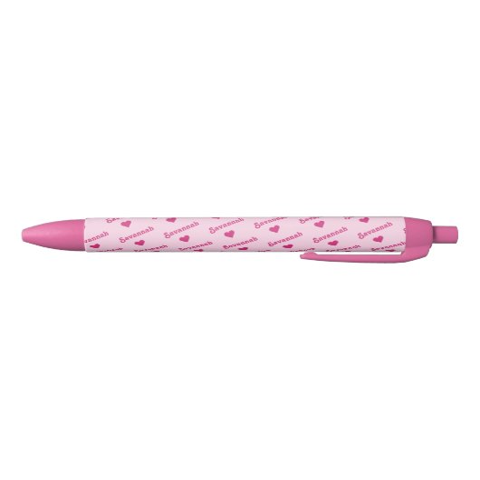 Personalisiert rosa Pen - Jeder Name mit Herz Kugelschreiber (Unterseite)
