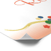 Personalisiert rosa Pfirsiche Poster (Ecke)