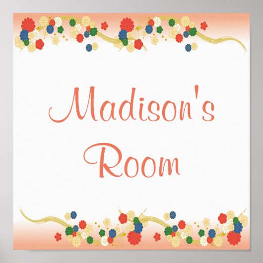 Personalisiert rosa Pfirsiche Poster (Vorne)