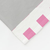 Personalisiert rosa Quadrate Fleece Blankon (Ecke)