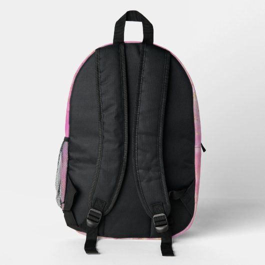 Personalisiert-Rosa-Quarz Bedruckter Rucksack (Rückseite)