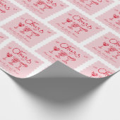 Personalisiert rosa Retro-Brautparty Geschenkpapier (Ecke)