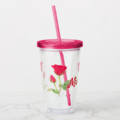Personalisiert rosa Rosa Acryltrinkbecher (Links)