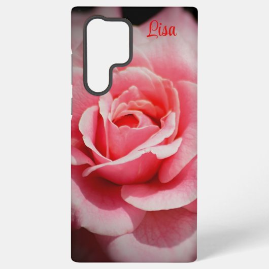 Personalisiert Rosa Rose Blume Samsung Case Galaxy Hülle (Rückseite)