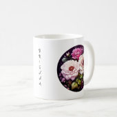 Personalisiert rosa Rosen Kaffeetasse (VorderseiteRechts)