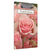 Personalisiert rosa Rosenblüten Klemmbrett (Rechts)