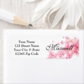 Personalisiert rosa Rücksendeadressen-Aufkleber (Insitu)