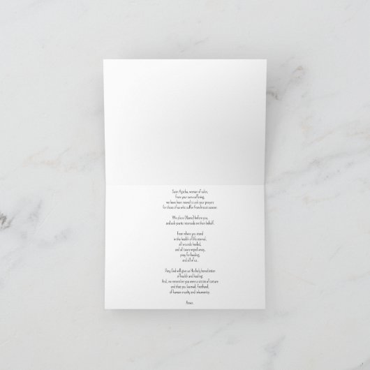 Personalisiert rosa Schleife mit Rosenkranz Karte (Innenseite)