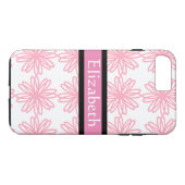 Personalisiert rosa Schwarz-Blütenmuster Case-Mate iPhone Hülle (Rückseite (Horizontal))