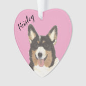 Personalisiert rosa schwarz gearbeitete Tricolor C Ornament (Vorderseite)