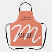 Personalisiert-rosa-Schwarz-Schriftzeichen Schürze (Vorderseite)