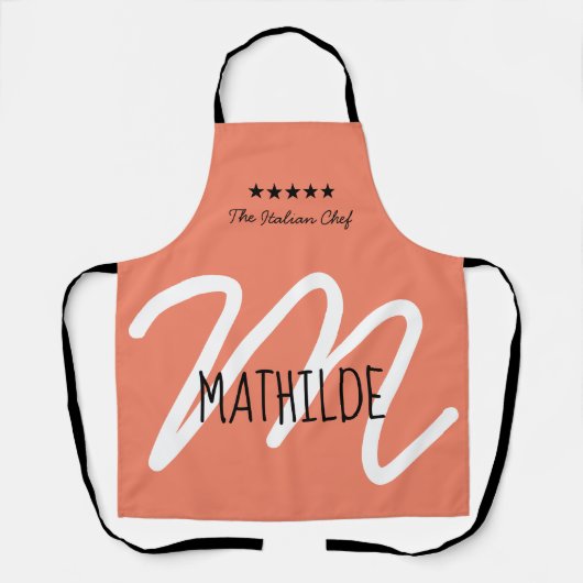 Personalisiert-rosa-Schwarz-Schriftzeichen Schürze (Vorderseite)