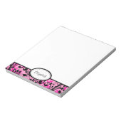 Personalisiert, rosa, schwarz, weiß, floraler Edit Notizblock (Rotiert)