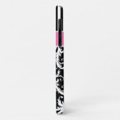 Personalisiert rosa, schwarz, weiß gestreifter Dam Case-Mate iPhone Hülle (Hinten/Links)