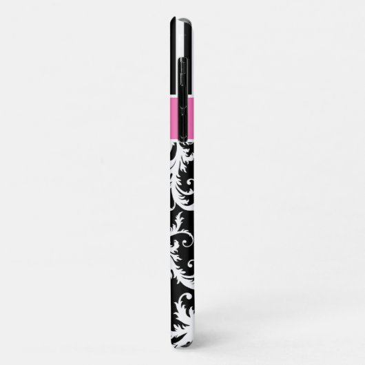 Personalisiert rosa, schwarz, weiß gestreifter Dam Case-Mate iPhone Hülle (Hinten/Links)