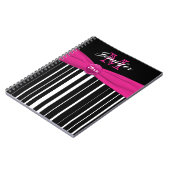 Personalisiert rosa Schwarz-weiß gestreiftes Noteb Notizblock (Linke Seite)