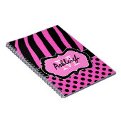 Personalisiert rosa, Schwarz-weiß gestrichene Polk Notizblock (Rechte Seite)