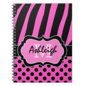 Personalisiert rosa, Schwarz-weiß gestrichene Polk Notizblock (Vorderseite)
