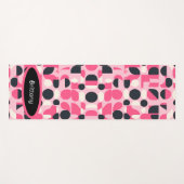Personalisiert rosa Schwarz-Weiß-Modern-Yoga-Mat Yogamatte (Vorderseite (Horizontal))