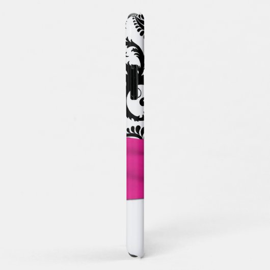 Personalisiert rosa, schwarz, weißer, blumengeschm Case-Mate iPhone hülle (Hinten/Rechts)