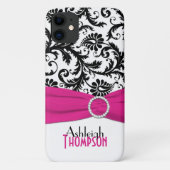 Personalisiert rosa, schwarz, weißer, blumengeschm Case-Mate iPhone hülle (Rückseite)