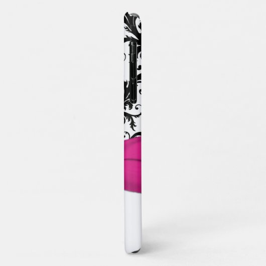 Personalisiert rosa, schwarz, weißer, blumengeschm Case-Mate iPhone hülle (Hinten/Links)