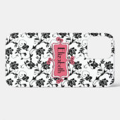 Personalisiert rosa schwarze Damaske Case-Mate iPhone Hülle (Rückseite (Horizontal))