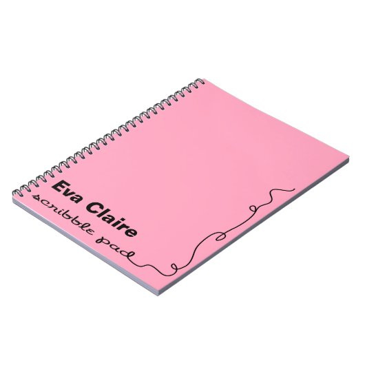 Personalisiert-rosa-Scribble Pad Notizblock (Linke Seite)