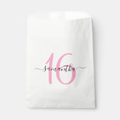 Personalisiert rosa Signature Script Sweet 16 Geschenktütchen (Vorderseite)