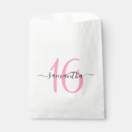 Personalisiert rosa Signature Script Sweet 16 Geschenktütchen