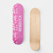 Personalisiert rosa Sternenzeit Skateboard (Vorderseite)